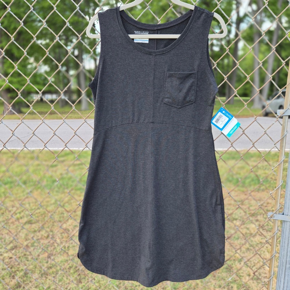 Columbia Womens Omni-Wick Tank Dress Charcoal Heather Gray Active Gorpcore Med